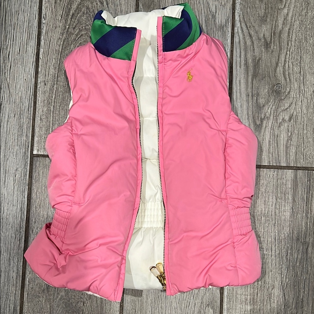 Ralph Lauren Pink and White Kids Vest